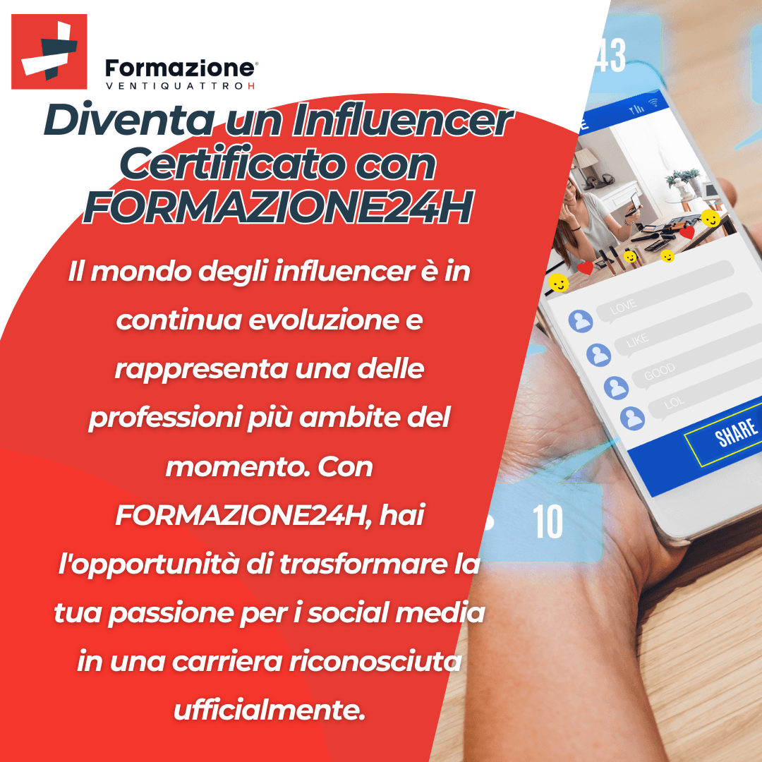 Scopri di più sull'articolo Diventa un Influencer Certificato con FORMAZIONE24H